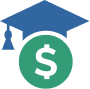 Icon of a Grad Cap with Dollar sign
